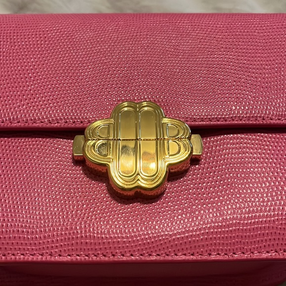 Maje pink lizard embossed Clover Bag BNWT - Picture 9 of 11